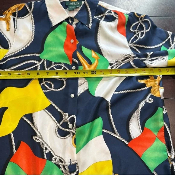 RARE Vintage 90s Polo Ralph Lauren Silk Shirt RRL - Picture 6 of 12